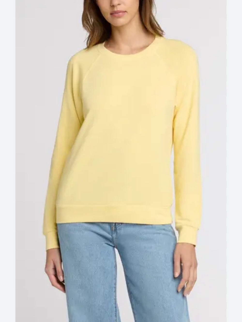 The Standard Stitch Classic Crewneck Sweater - Butter Yellow - organic cotton L